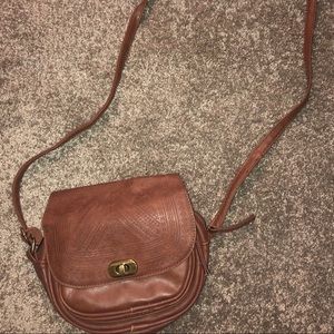 Brown purse with tribal design